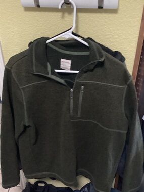 Merona Olive Green Half-Zip Fleece Pullover